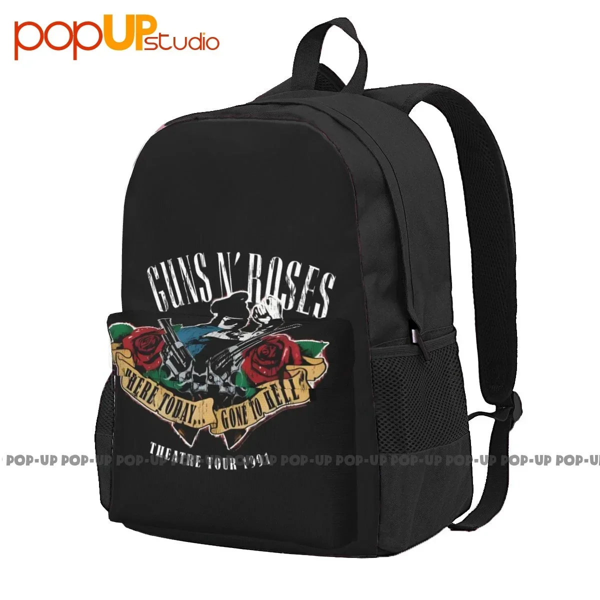 Guns N Roses Here Today Gone To Hell 1991 Tour Large Capacity Backpack School Art Print Sports Bag Multi-function