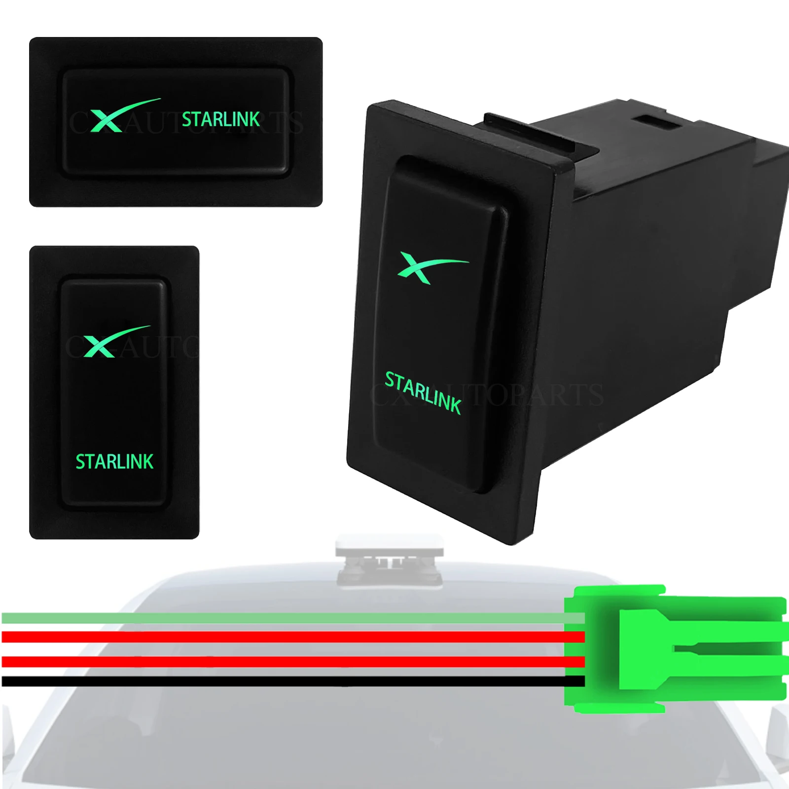 12V Starlink Push Switch Green Light ON OFF Button for Toyota LandCruiser 75 80 Prado 90 95 Car WiFi Router Antenna Control