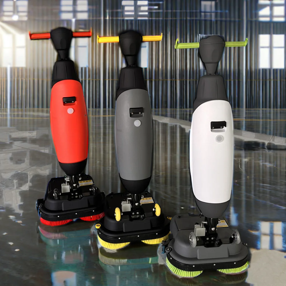 Kleine automatische vloerschrobmachine Dubbele borstel elektrische vloerreinigingsmachine