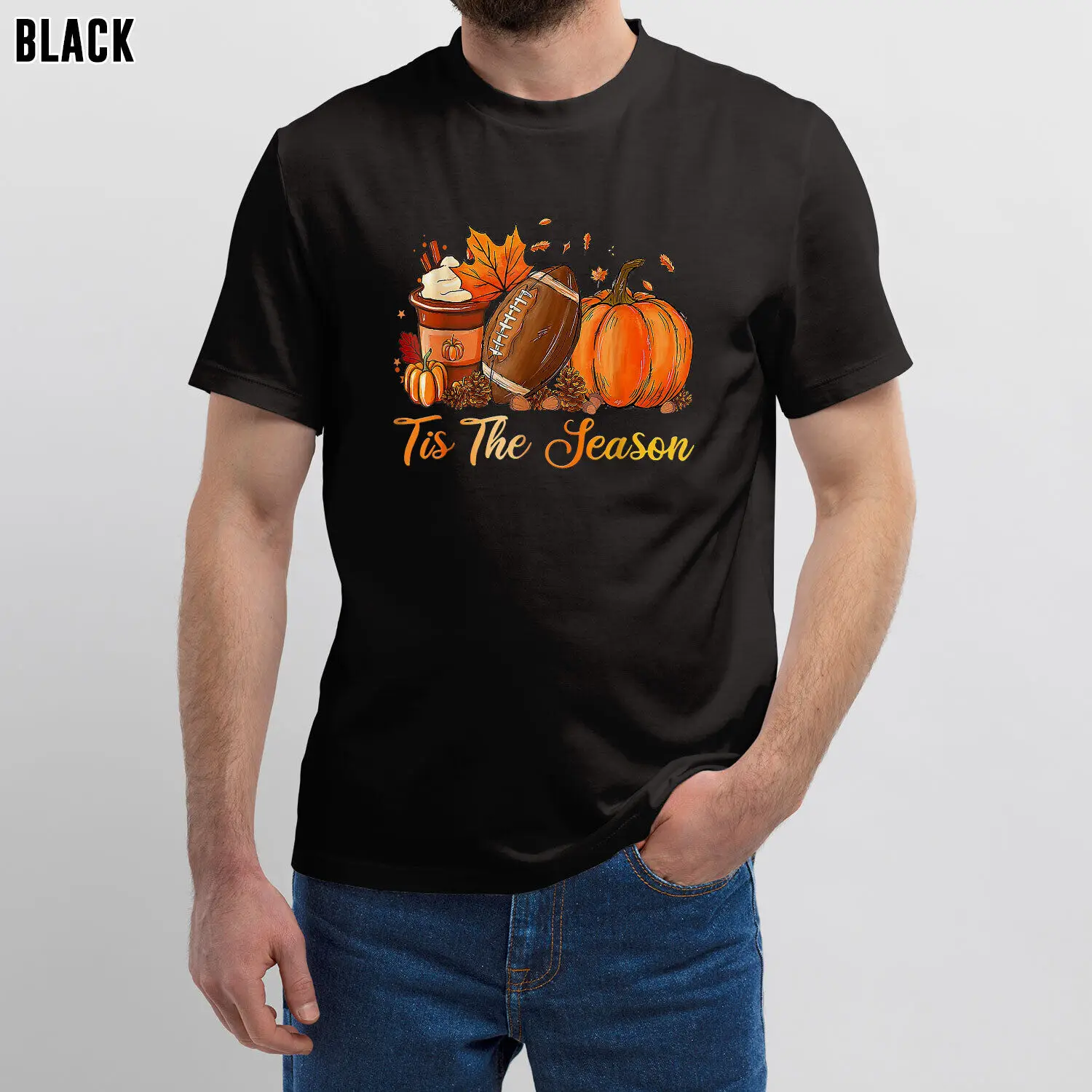 

Pumpkin Spice Football Fall Season Thanksgiving T-Shirt Perfect For Autumn Fans