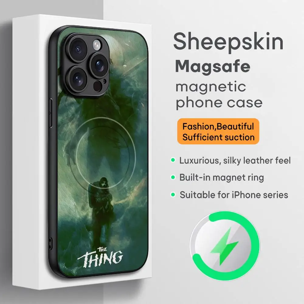 

Чехол для телефона Cool The thing из фильма ужасов для iPhone 17, 16, 15, 14, 13, 12, 11 Plus Pro Max, роскошный роскошный чехол Magsafe из овчины