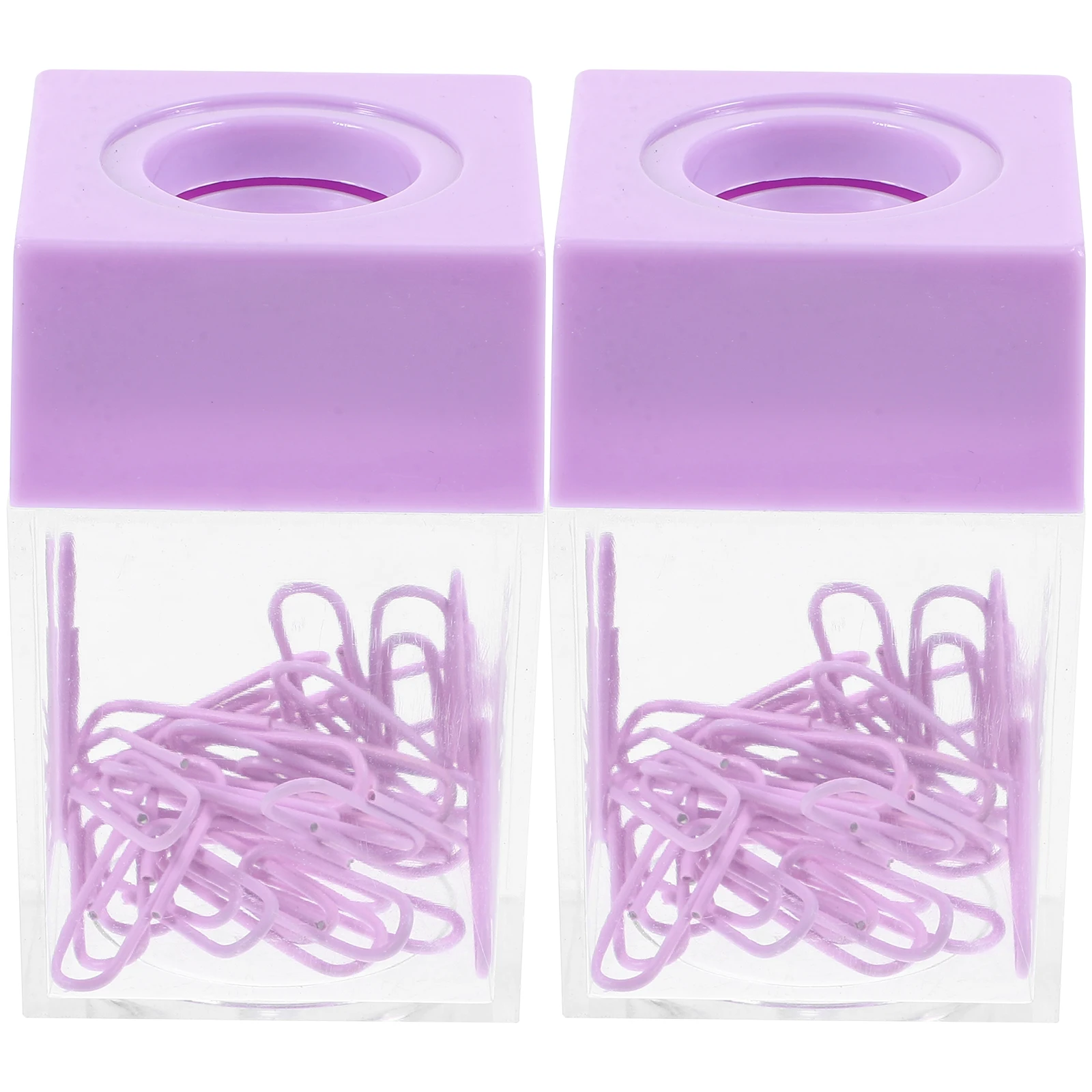 

2Pcs Storage Bucket Paper Clip Holders Black Square Wear Resistant Desk Organization Small Object Container Transparent