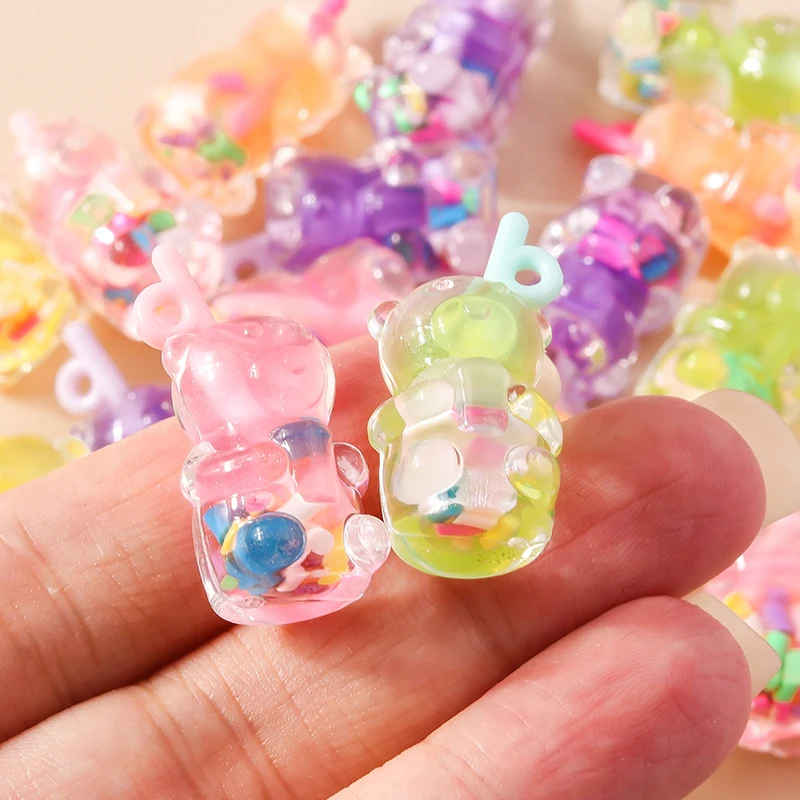 Leslie 10 Stück Gemischte Stile Sommer-Glasfläschchen mit Perlen-Muschel-Anhängern für DIY Ohrringe, Schlüsselanhänger, Halsketten und Schmuckherstellung – Detail 11