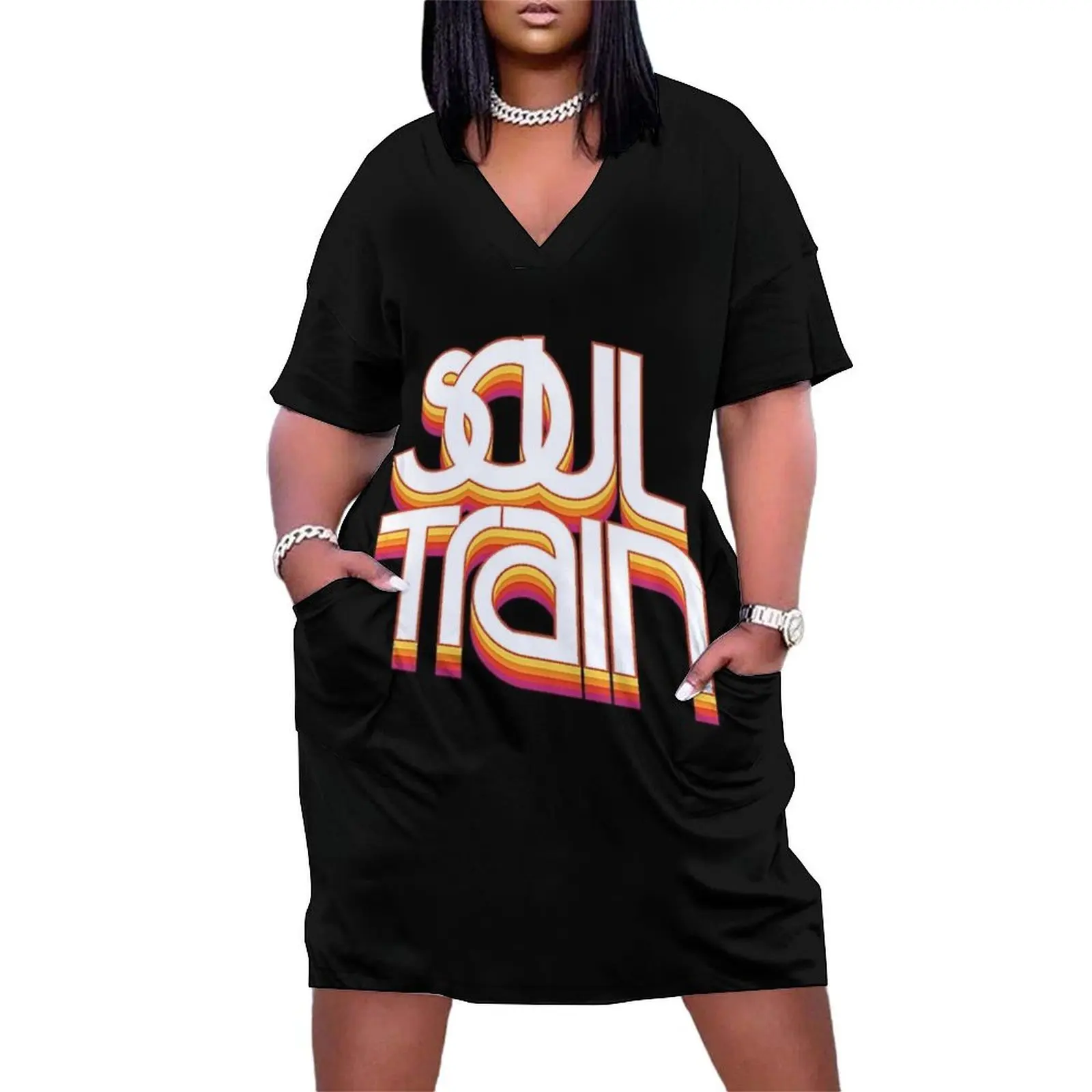 

Soul Train T-Shirt Loose Pocket Dress elegant women"s dresses sale dress for women summer