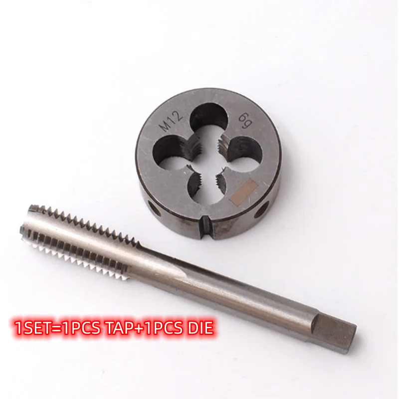 1SET HSS Metric Fine thread Hand tap M18 Round die M18X0.5 M18X0.75 M18X1 M18X1.25 M18X1.5/1.75 M15Manual dies Plug taps suit