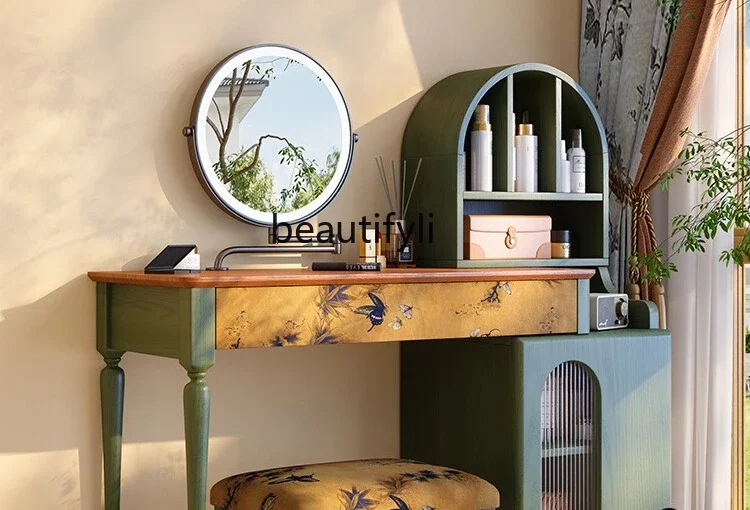 

ss K178 French retro, dresser master bedroom solid wood makeup table retractable dresser chest