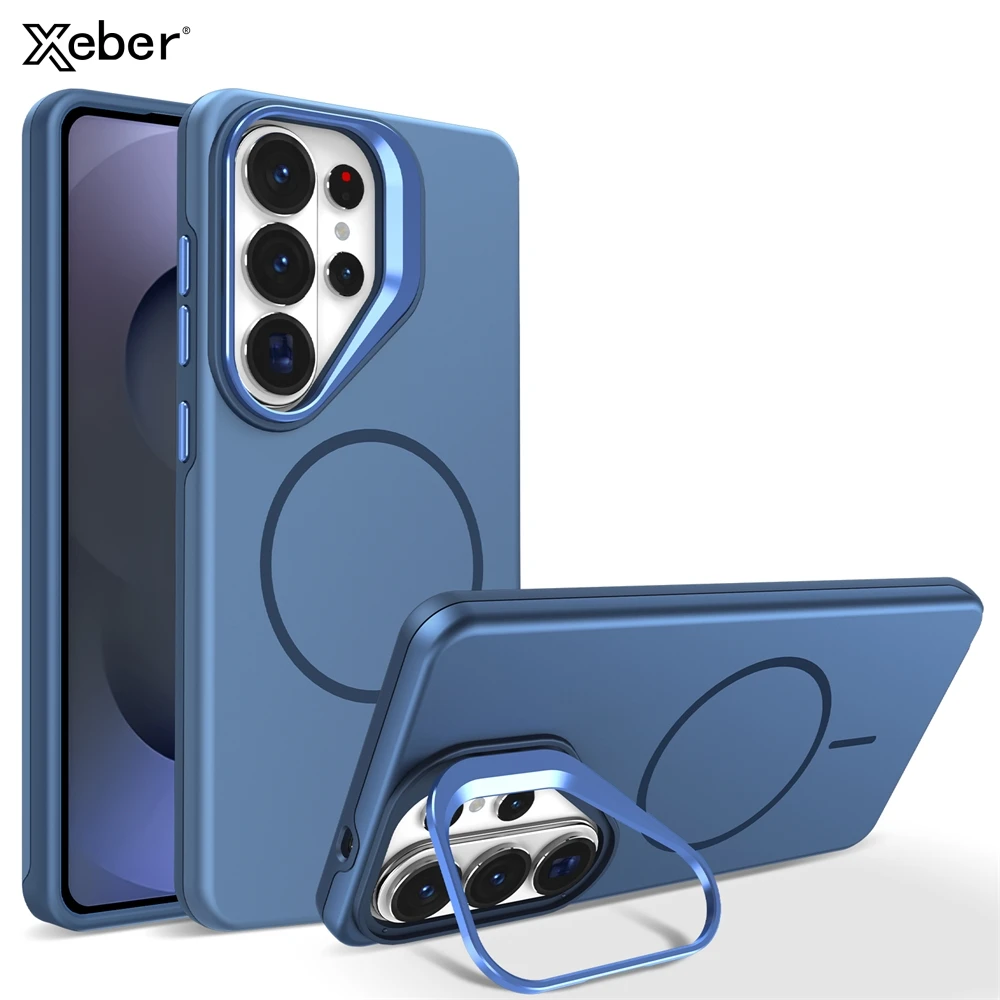 Neue matte magnetische Hülle für MagSafe für Samsung Galaxy S26 Ultra S25 S24 S23 Ultra Plus S25FE S24FE S25Edge mit Ständerabdeckung.