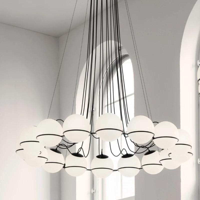 Round ball living room light simple round bedroom glass chandelier