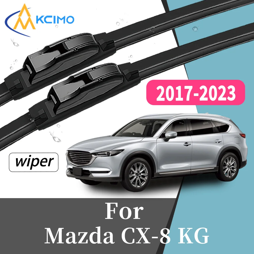 

2Pcs High Performance Front Windscreen Wiper Blades For Mazda CX-8 KG 2017-2023 Long Lifespan Windshield Replacement Kit