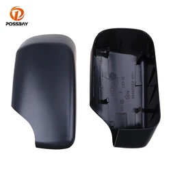 POSSBAY 2pcs Car Side Mirror Housing Rearview Mirror Cover Matte Black Auto Exterior Shells Fit for BMW 3 Series E46 Sedan 98-05