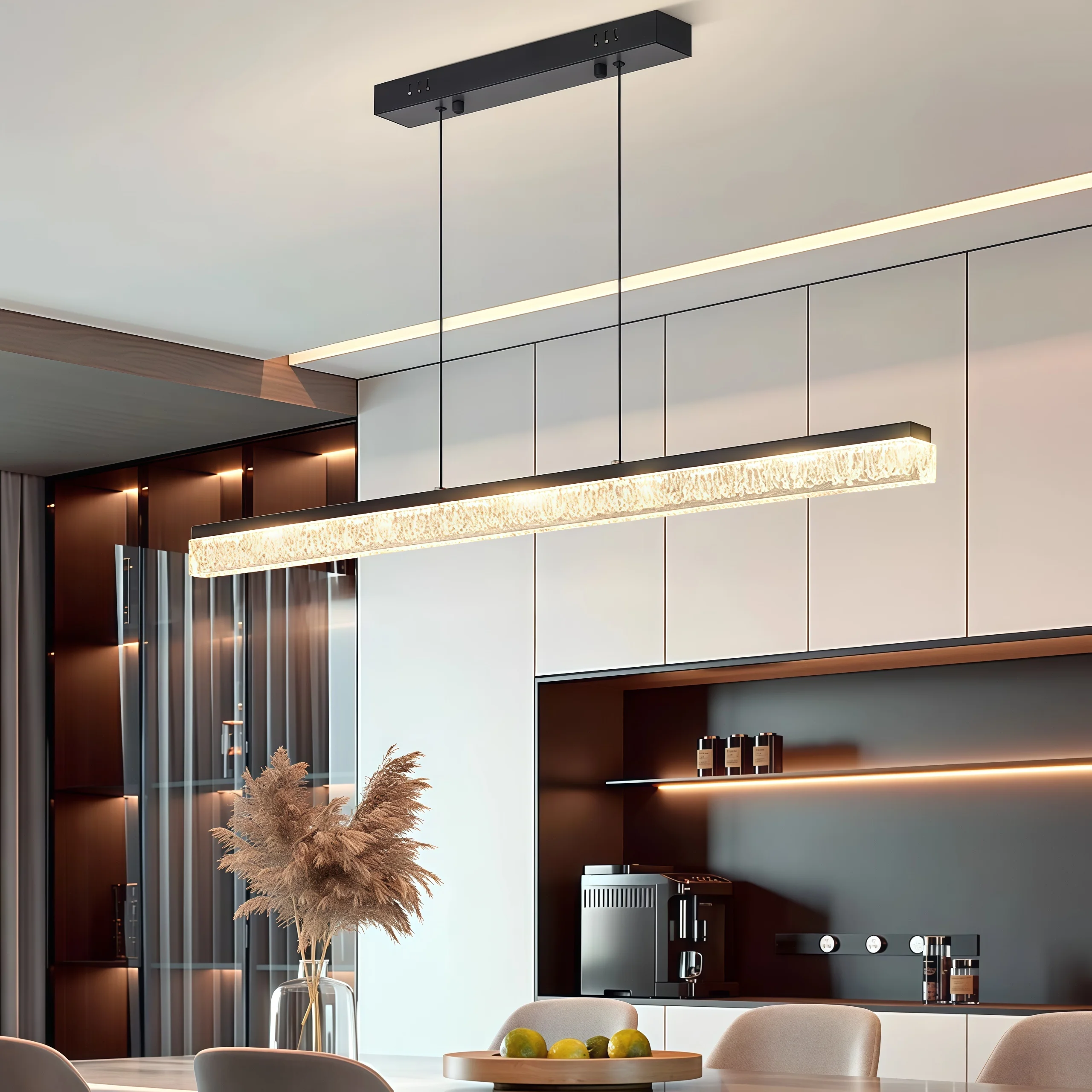 Modern Ceiling Lamps 100CM Minimalist Lustre Restaurant Living Room with Remote Control Lighting Chandelier Ceiling Lights