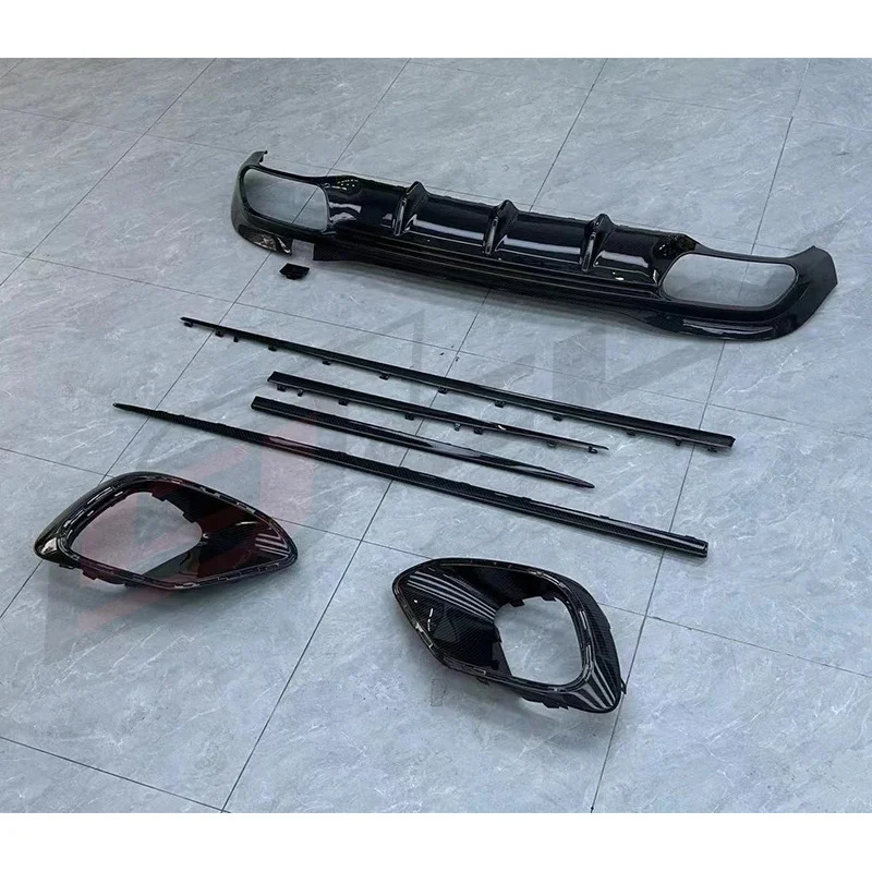 

op-quality Dry Carbon Upgrades for 2021-2023 W223 S63 - Lip, Fog Lamp Frame, Diffuser, Side Skirt