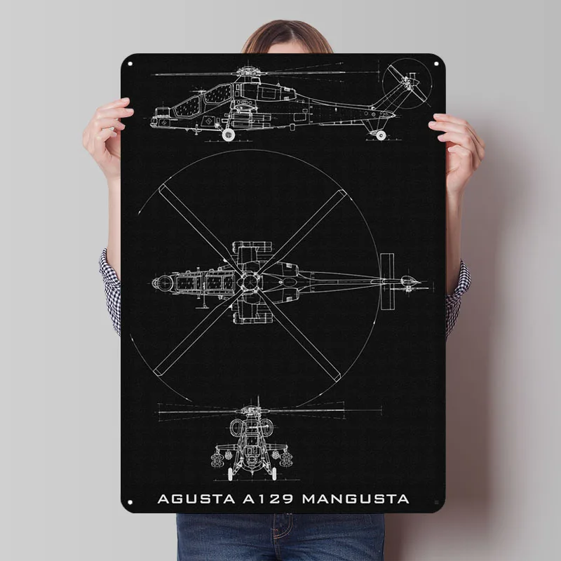 AGUSTA A129 MANGUSTA вывеска самолеты металлический плакат настенное искусство фресок настраиваемые металлические вывески для украшения домашней комнаты человек пещера на