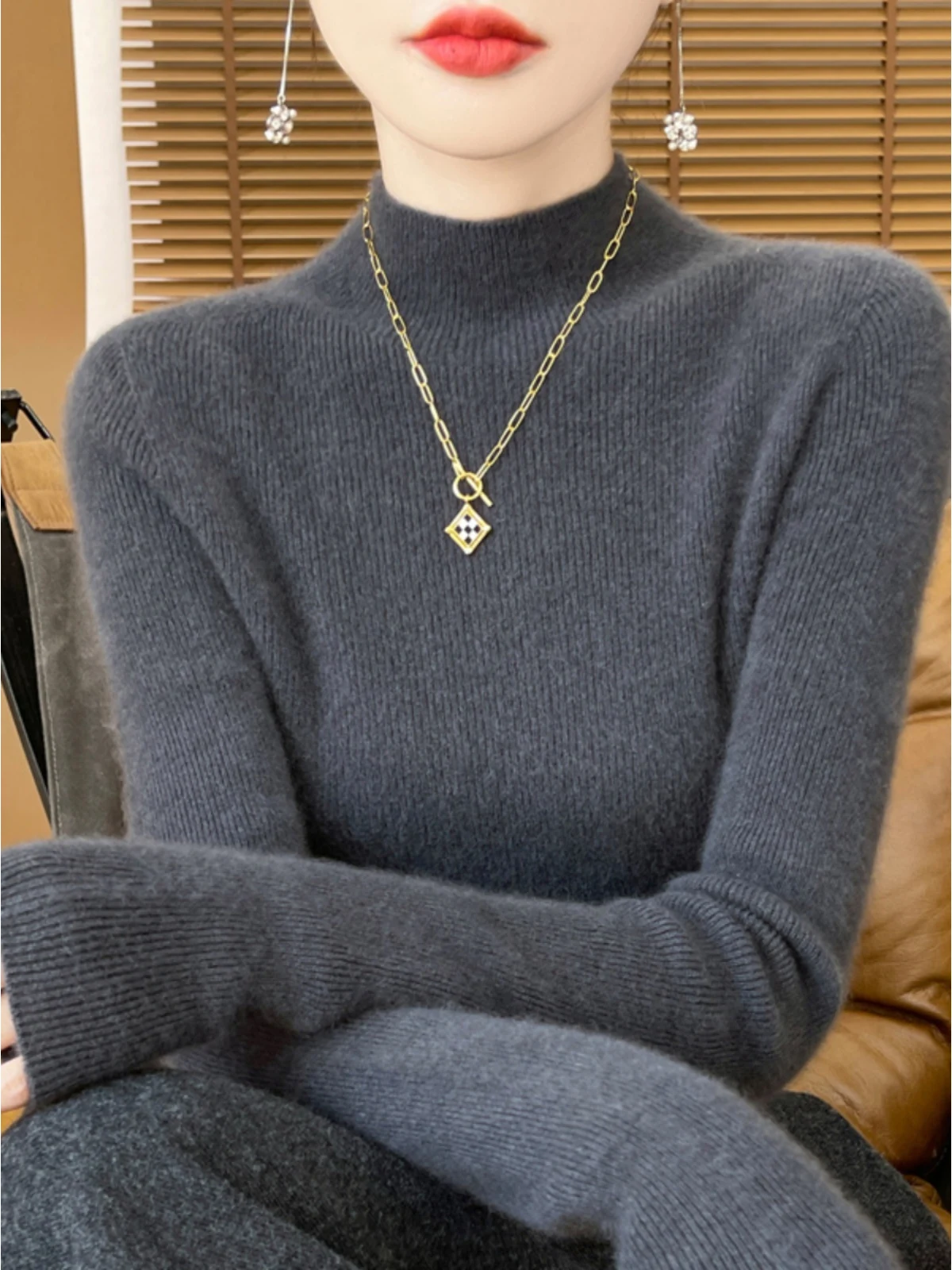 

Thiened f High Collar Women's Base irt Ultra Warm Slim Fit Knitted Sweater Faionable Autumn Winter New Sle Underwear