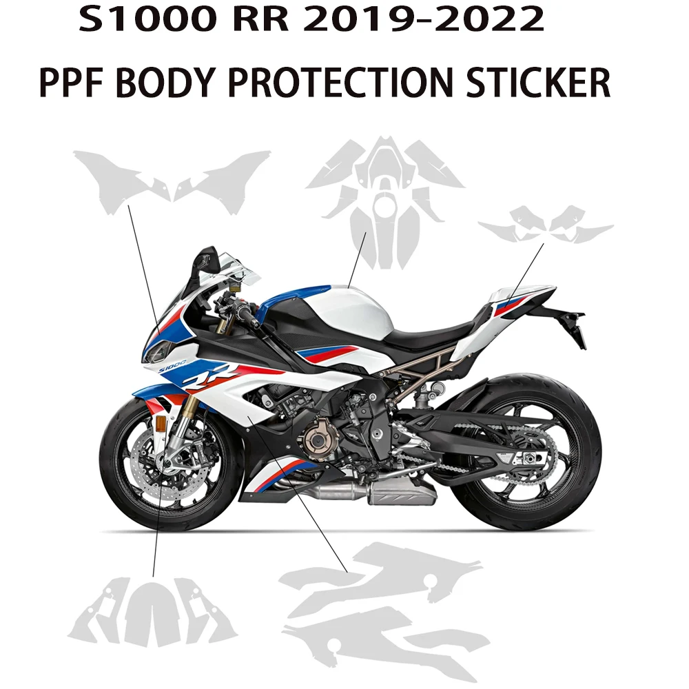 

For BMW S 1000RR S 1000 RR 2019-2022 Motorcycle TPU Body Protection Sticke S1000RR Accessories PPF Complete Paint Protection Set