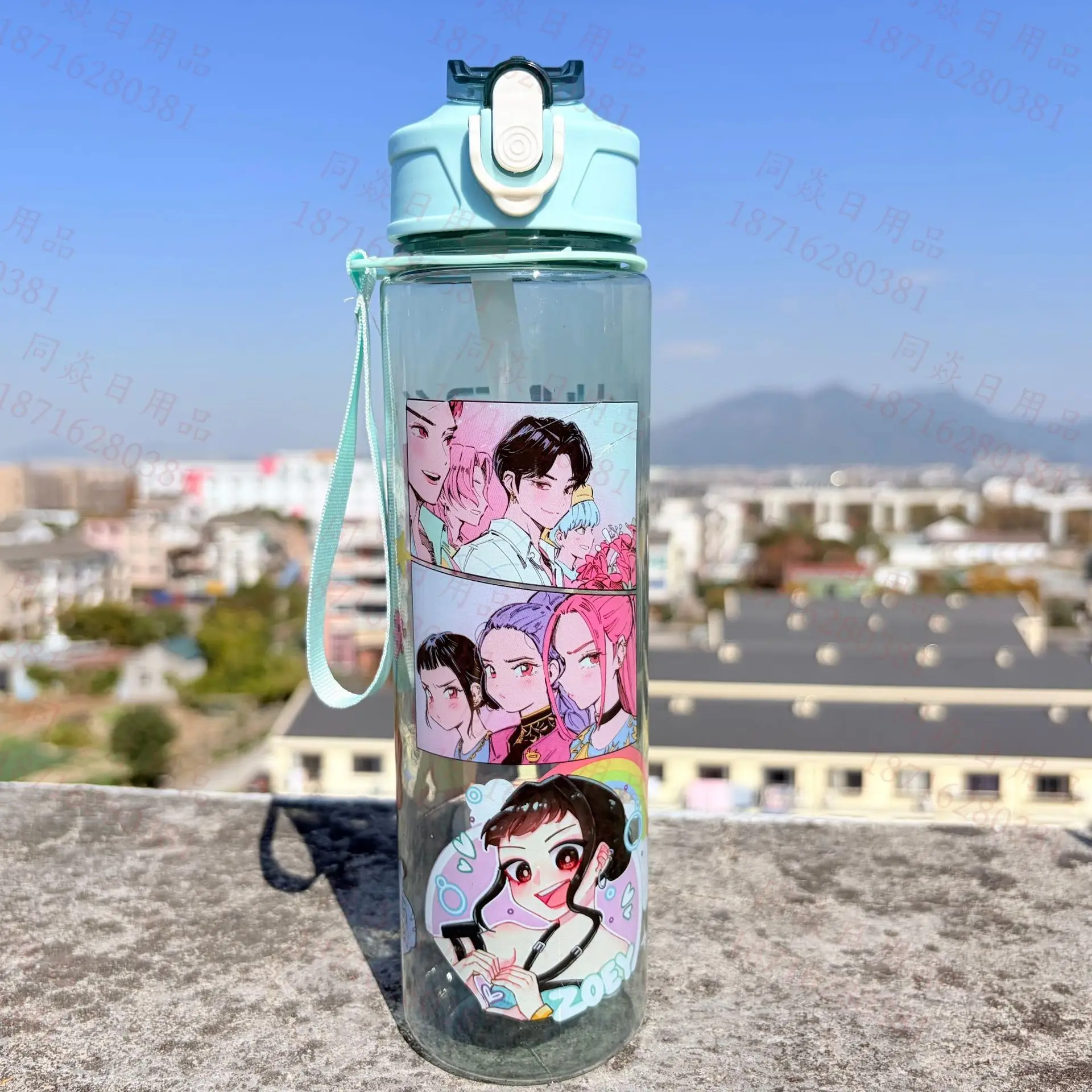 700ml Kpap Cup  Gradient Water Bottles High-capacity Drinking Straw Cup Portable Girl Outdoor Bottles Office School gifts ﻿