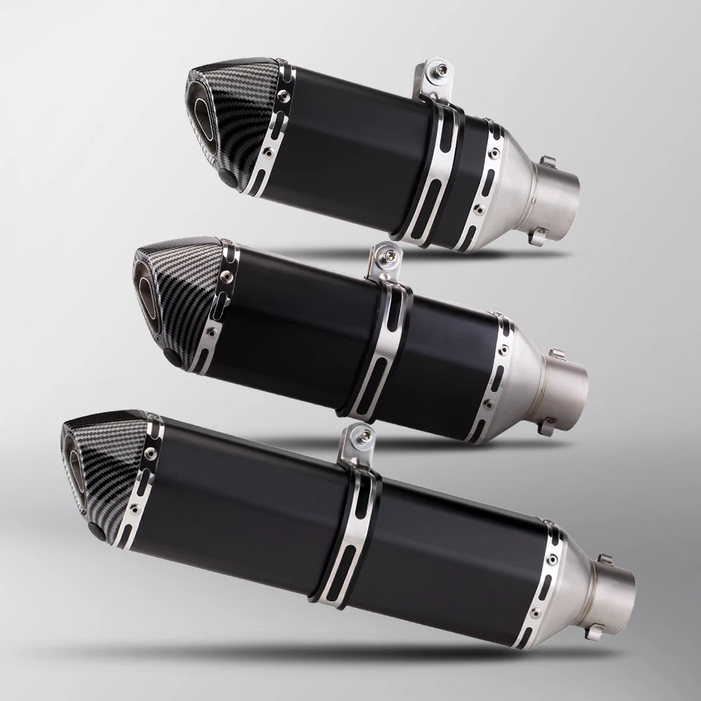 

51-мм универсальный глушитель для мотоцикла, модифицированная выхлопная труба для скутеров, подходит для gsxr150, cbr150r, ninja250, r15, mt15, 250sr, 300/370/470 мм