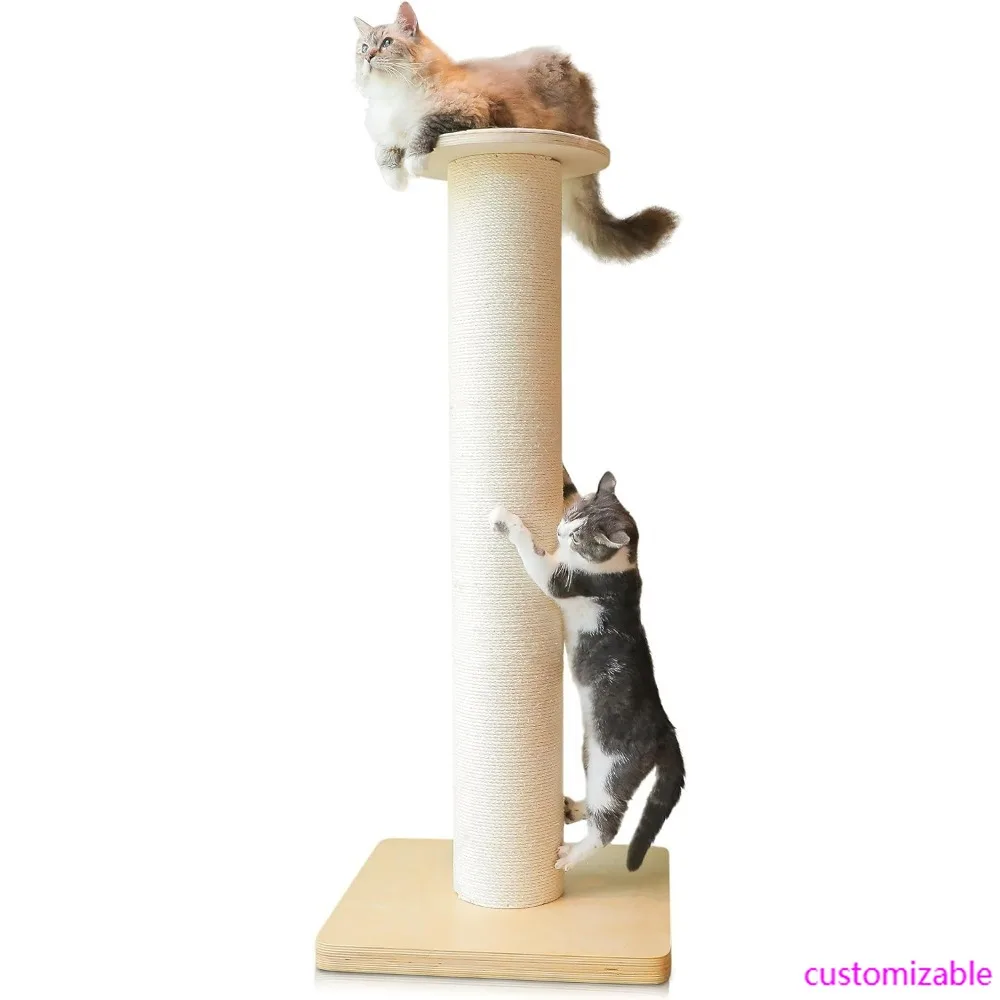 Tiragraffi per gatti extra large da 50 pollici per razze di grandi dimensioni, palo in legno spesso e resistente per gatti Maine Coon