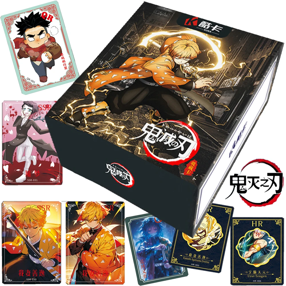 Carta Demon Slayer originale per bambini Tsugikuni Yoriichi Uta Exquisite Puzzle Limited Game Collection Card Family Table Toys