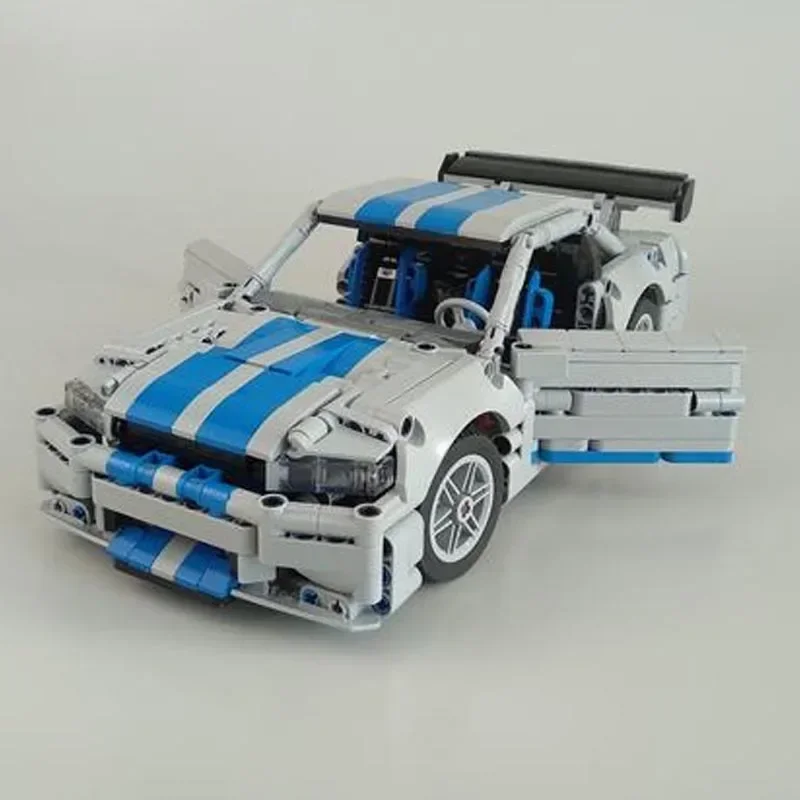 New Moc 1:8 Scale Skyline GT-R R34 Supercar Racing Car Vehicle Sport Model Buiding Block Bricks Toys for Kids Birthday Gifts Boy