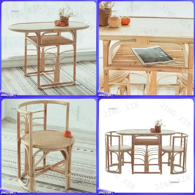 custom for Solid Wood Rattan Armchair Modern Casual Leisure Chair for Garden Balcony Bedroom Coffee Shop Home Small Apartment