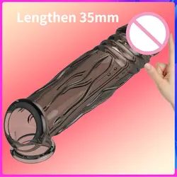 Sexy Toys Penis Ring Penise Enlargement Sleeve for Penis Condoms for Men Reusable Condom Cock Sleeve Extender Ejaculation Delay