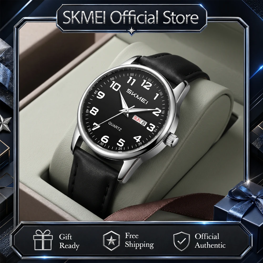 SKMEI Fashion Design Waterproof Watch Simple Quartz Movement Watches For Men Women Students Date Week Wristwatches Reloj Hombre