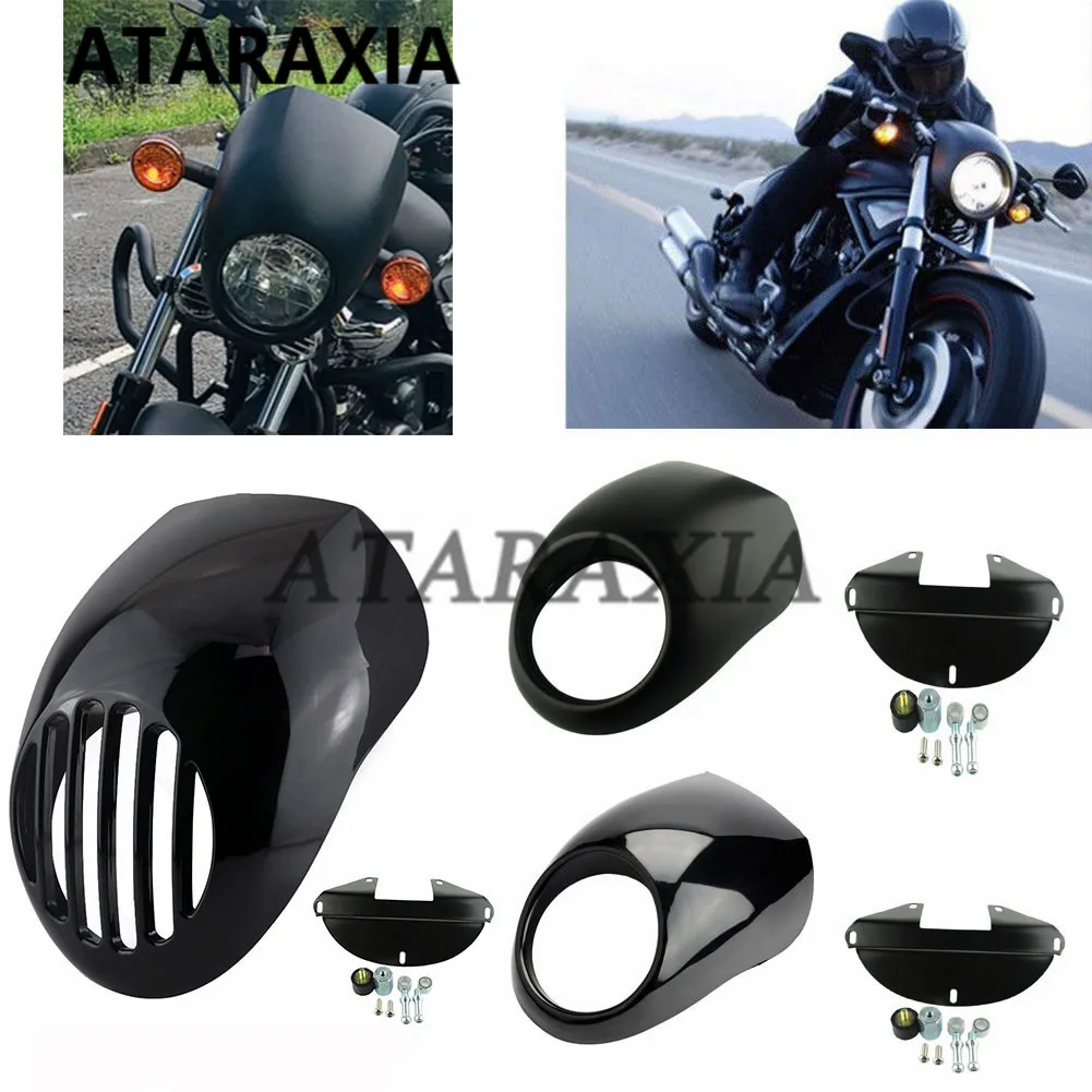 

Motorcycle Headlight Mask Head Light Fairing Front Fork Mount Kits For Harley Dyna FX Sportster XL 1200 883 Iron 1973-Up FXDL