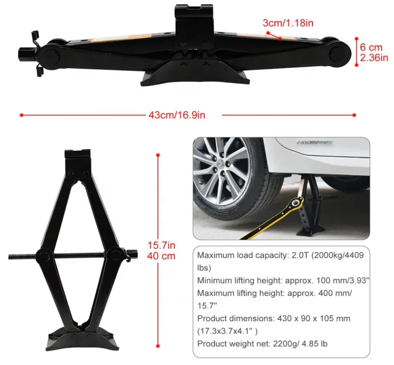 Portable Car Scissor Jack Manual Automatic Quick Jack Car Lift Repair Jack