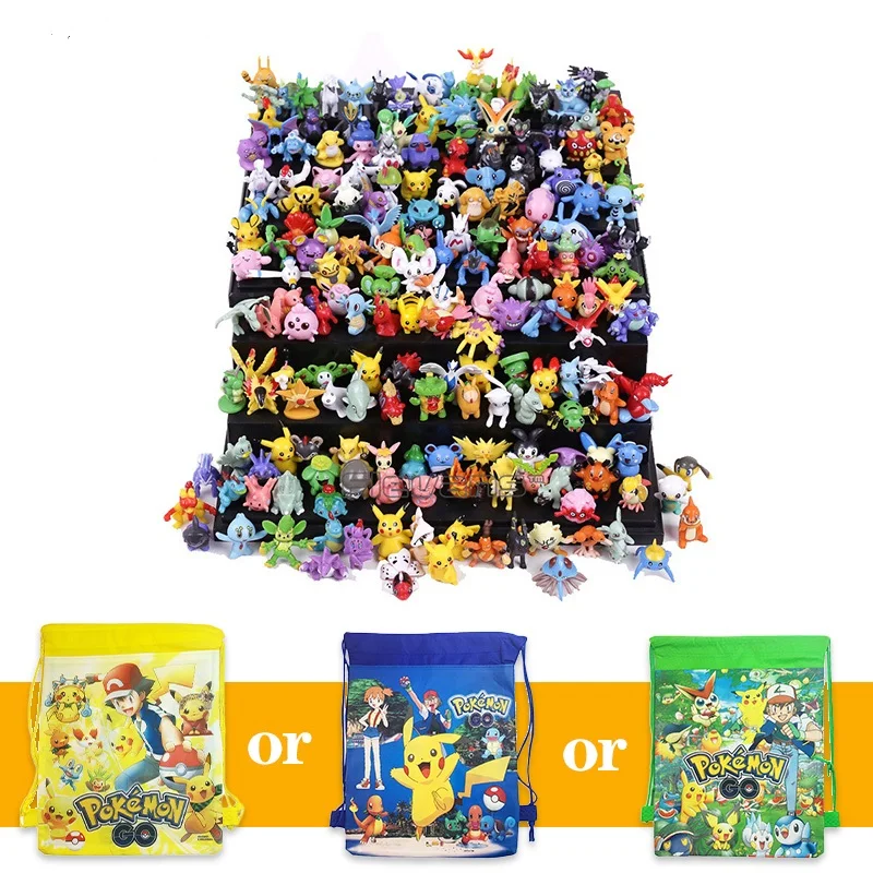 24-144szt Pokemon Zestaw figurek Anime Akcja Mini Mała Zabawka Torba Kolekcja Potwór Elf Piłka Pikachu Lalka Figurka statuetka dziecko Prezent — zdjęcie 3