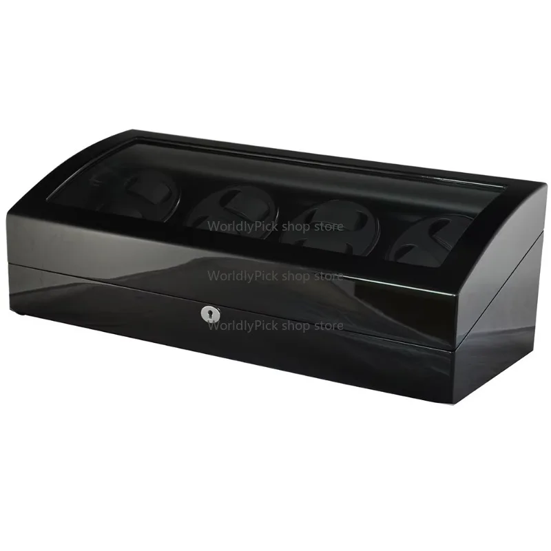 Автоматическая глянцевая краска для фортепиано, МДФ, деревянная коробка для намотки часов для мужчин, 4 слота, прямая продажа с фабрики, GC03-Q31BB, черный