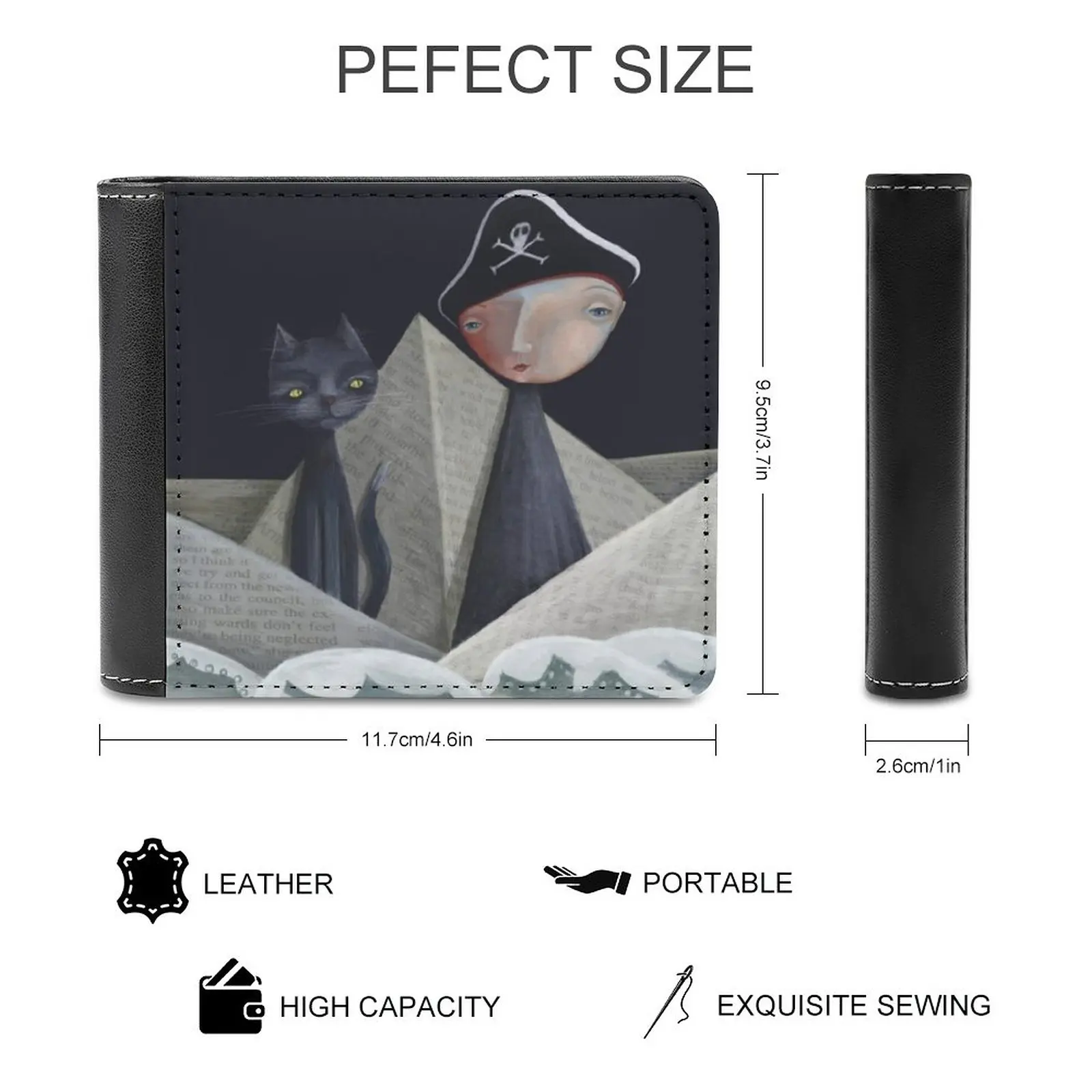 늑대의 약속 땅 남성용 지갑 레저 여행 경량 휴대용 지갑 짧은 스타일 남성용 지갑 동물 일러스트 귀여운