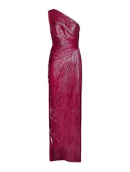 Customized One Shoulder Neckline Sleeveless Straight Satin Evening Dress Elegant Open Back Zipper Floor Length Gown For Women