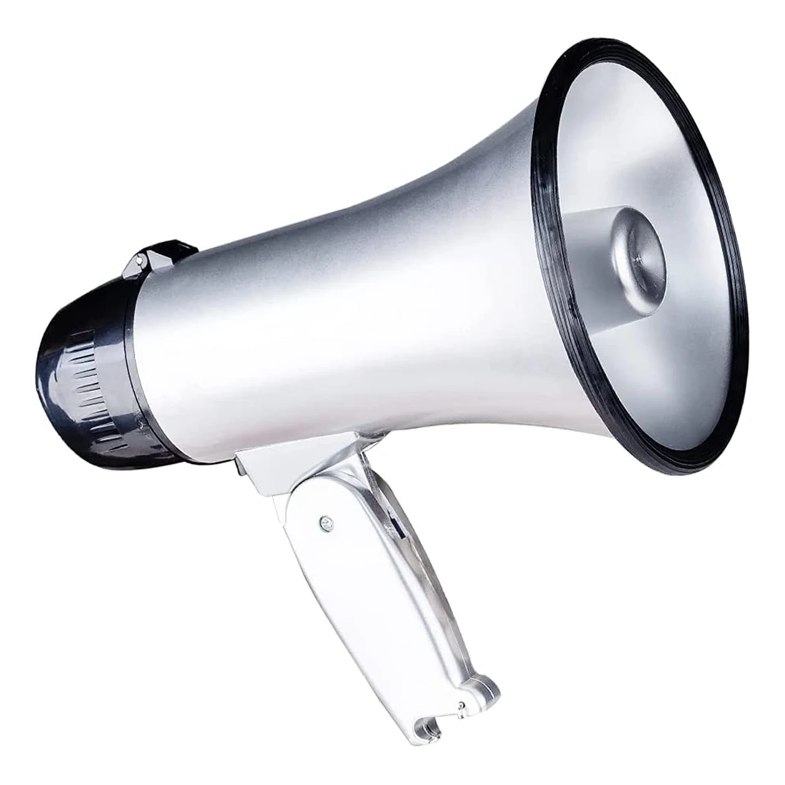 

25 Watt Compact Megaphone Speaker PA Bullhorn - with Built-in Siren, Voice Recorder, Bottle Opener,Silver