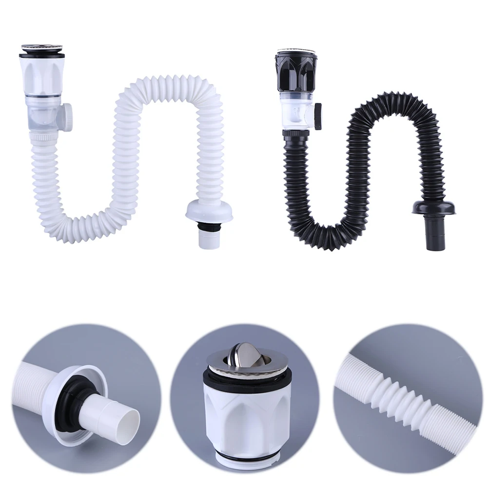 

Flip Top Universal Flexible Sink Drain Pipe Set Basin Odor Proof Drainage Pipe Set Horizontal Drainage Pipe Kitchen Accessories