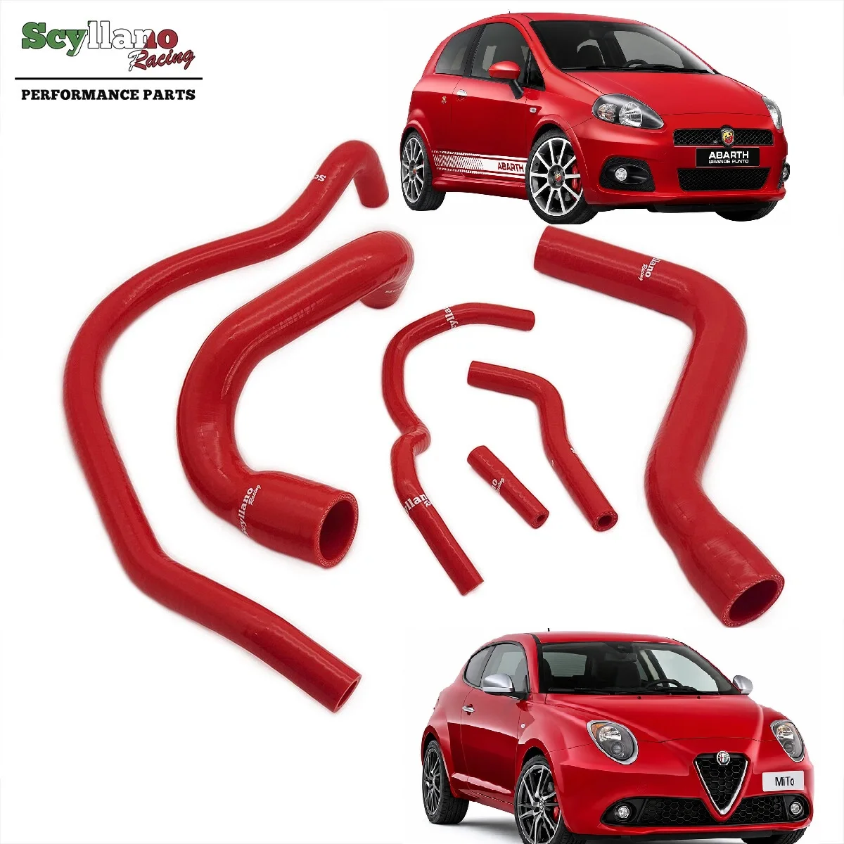 Silicone Radiator Coolant Water Enhanced Hose For Abarth Punto Evo 10‑15 Alfa Romeo MiTo QV Quadrifoglio Verde 1.4L L4