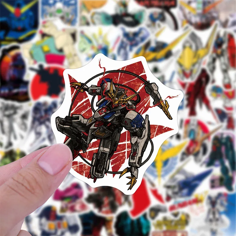 Bandai 50PCS Mobile Suit Gundam DIY Stickers Phone Trunk Refrigerator Waterproof Anime Stickers Anime Figure Image Toys Sticker