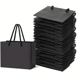 10PCS Black Mini Kraft Gift Bags With Rope Handles For Party Gift Wrapping Favor Bag Small business bag Paper Gift Bags