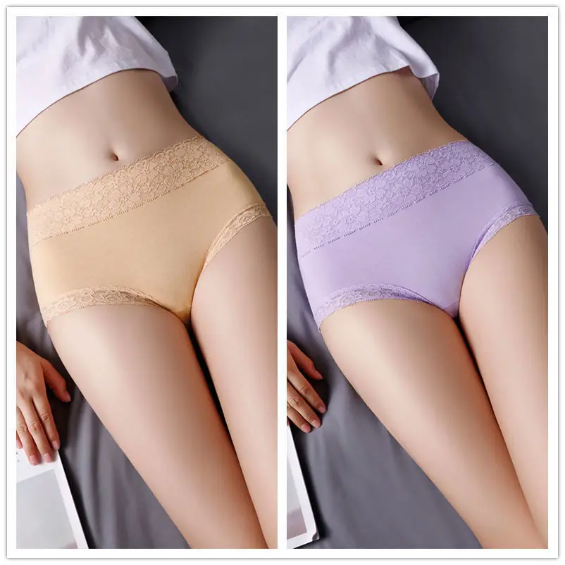 12 pieces  Cotton Women\'s Underwear Cute Sexy Comfortable Soft Lace Panties Seamless Girl Briefs Flingerie Large Size SALE