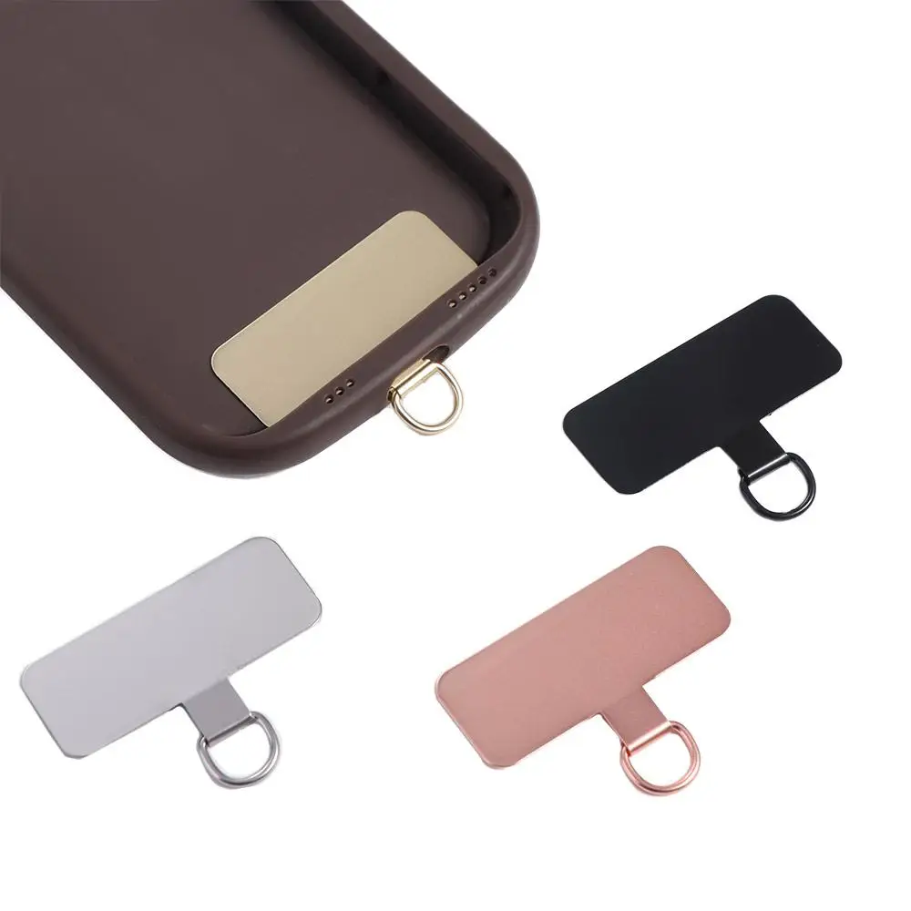 

Stainless Steel Phone Lanyard Gasket Hanging Cord Snap Strap Metal Phone Patch Anti-lost Metal Phone Card Clip Hang Cord Tab