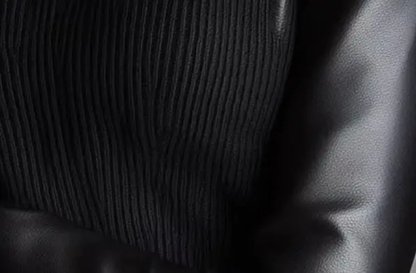

Women's PU Leather Patchwork Knit High Neck Sweater Long Sleeve Basic Faux Leather Pullover Fashion Top Female