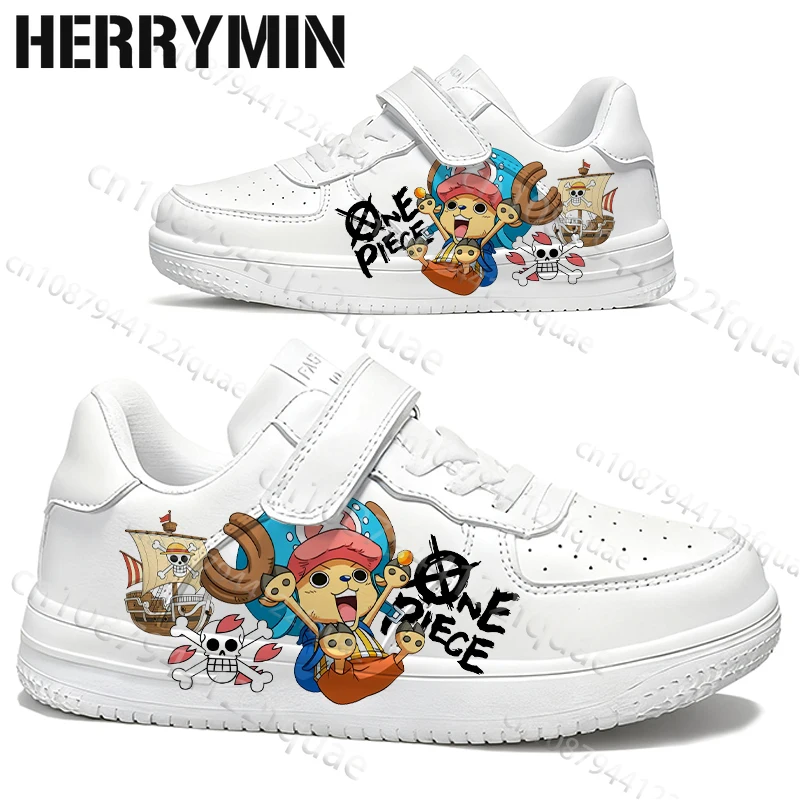

New One Piece Campus Teenager Children Sports Shoes Popular Anime Figure Waterproof Solid Color Sole Casual Shoes Boys Girls