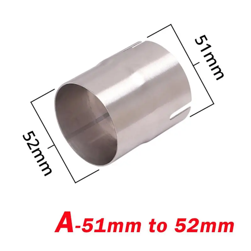 51mm to 52 54 56 58 62 64MM Exhaust Adapters Universal  Motorcycle Muffler Pipe Connector Stainless Steel Conversion