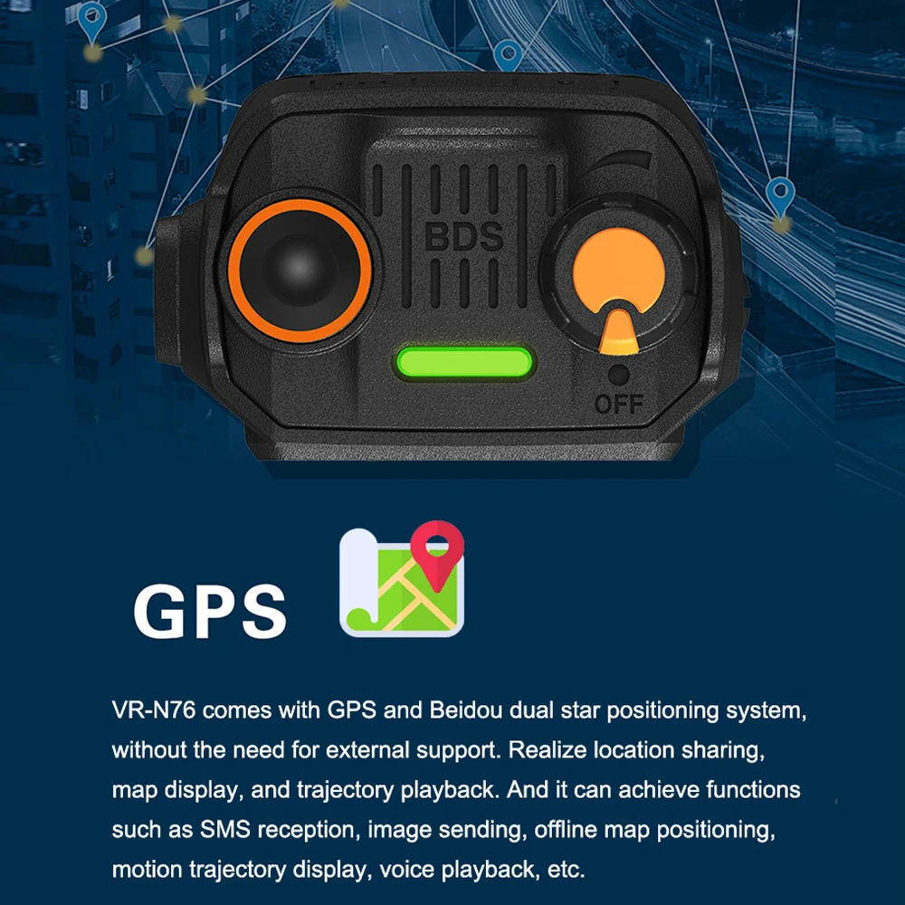 VR-N76 Walkie Talkie met GPS-positionering IP67 Waterdichte Bluetooth APRS-functie FM-radio VHF UHF Dual Band Outdoor Transceiver