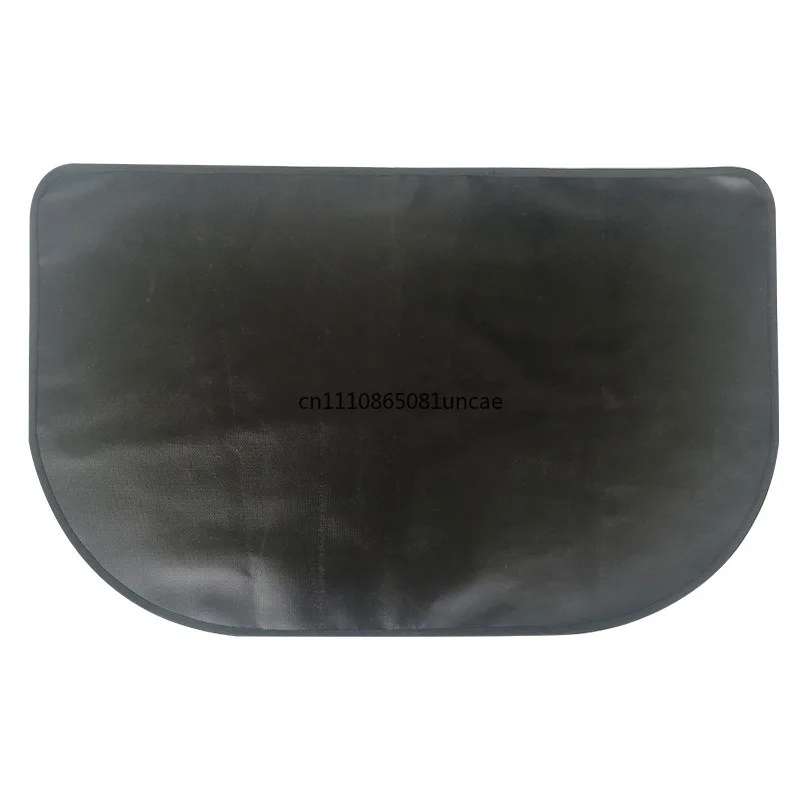 Semicircle 24x42 Inch Fireplace Mat Gray Silicone Heat Resistant Fireproof Floor Pad Indoor Fire Pit Protective Rug