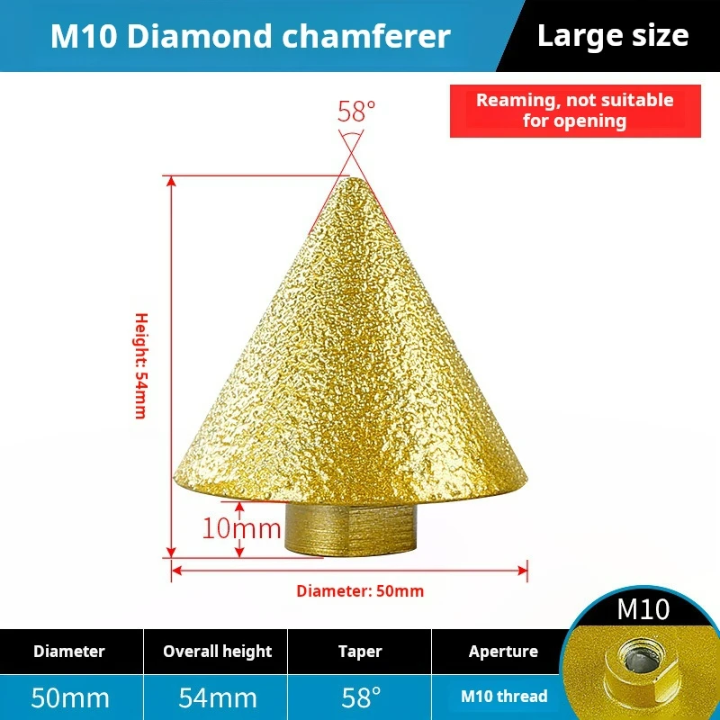 Piastrella marmo diamante smussatura smusso Bit M10 M14 filo diamantato svasatore punta da trapano apri foro ombrello conico testa di molatura