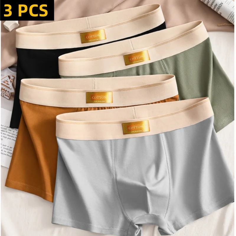 3PCS Plus Size 2XL-6XL Men Underwear Cotton Boxer Shorts Male Shorts Homme U Convex Lingerie Breathable Fashion Sexy Mens Boxer