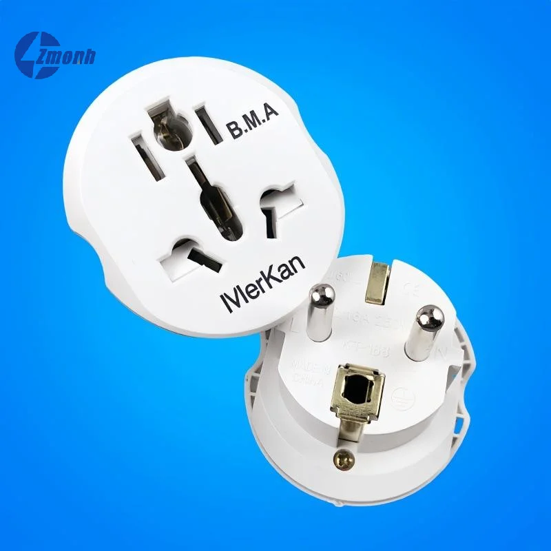 1Pcs Universal AU US UK CN To EU KR Wall Socket EU Plug Adapter 16A 250V Travel Adapter Converter 2 Round Socket High Quality