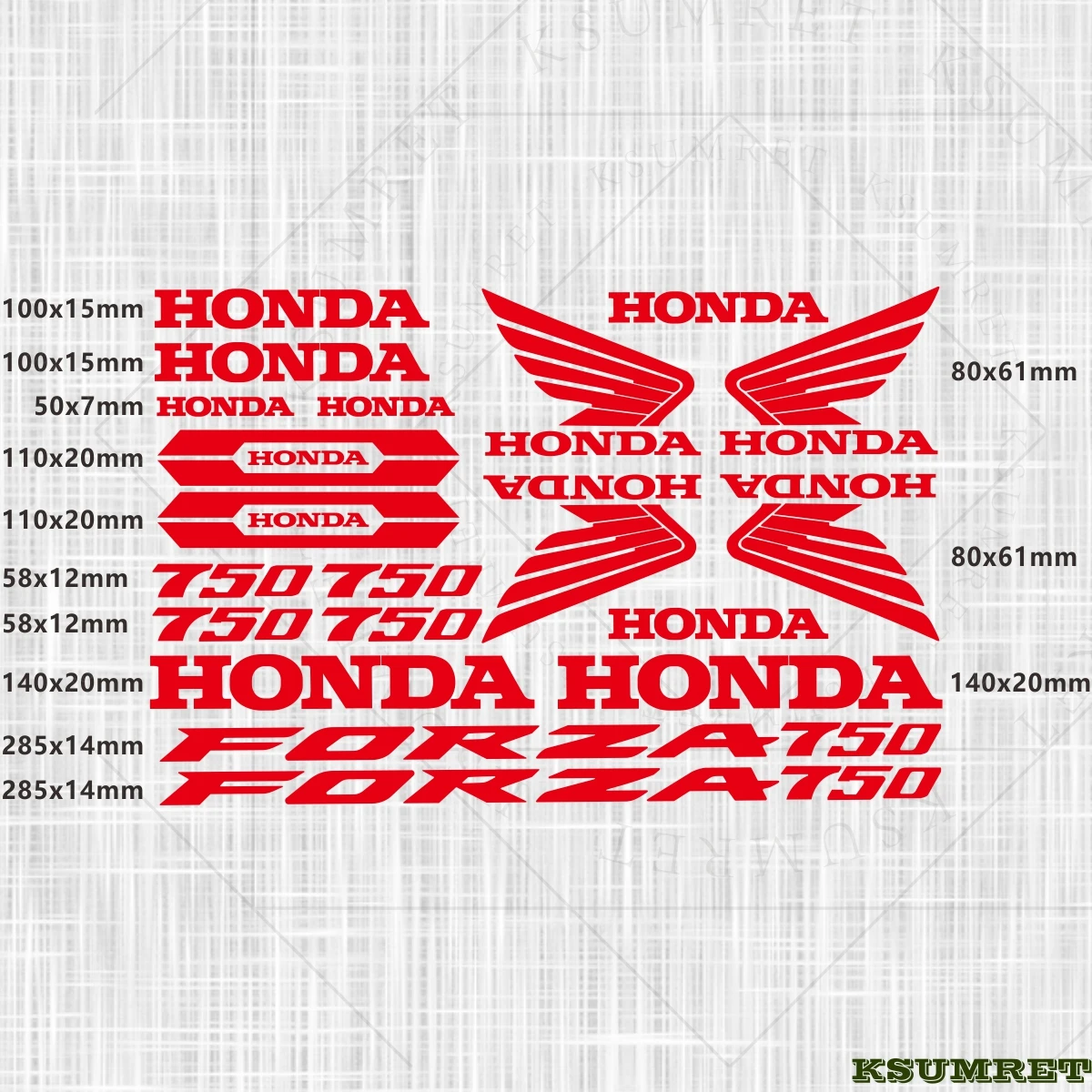 لهوندا FORZA750 ملصقات شعار خزان دراجة نارية خوذة الشارات ملصق مضاد للمياه مائي #4