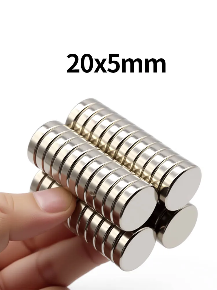 20x5mm Super Sterke Neodymium Magneet N35 NdfeB Permanente Magnetische imanes Ronde Krachtige Magneten Koelkastmagneet - afbeelding 2